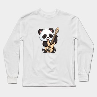 Cute Panda Bass Guitar Long Sleeve T-Shirt